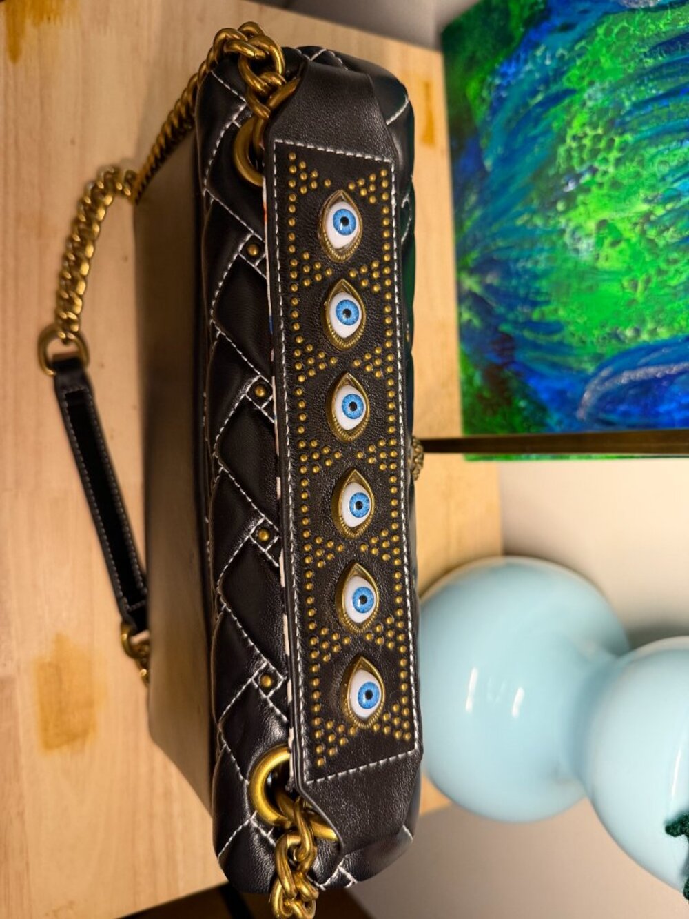 Kurt Geiger Medium Leather Kensington Evil Eye Bag EUC - RARE - Picture 6 of 10